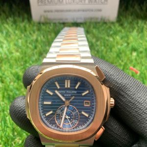 4 patek philippe 40mm men nautilus watch blue dial 59801ar