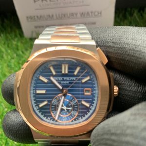 9 patek philippe 40mm men nautilus watch blue dial 59801ar