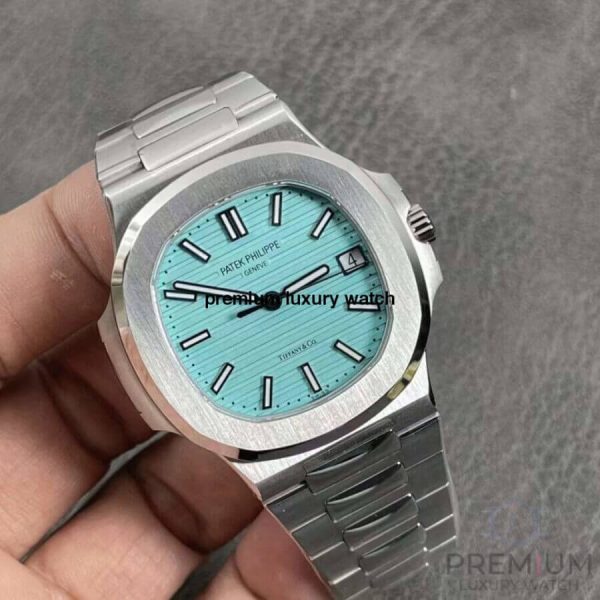 2 patek philippe 57111a nautilus tiffany dial stainless steel automatic mens watch limited edition