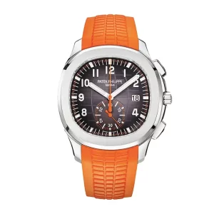 patek philippe aquanaut chronograph 5968a001 stainless steel with orange rubber watch