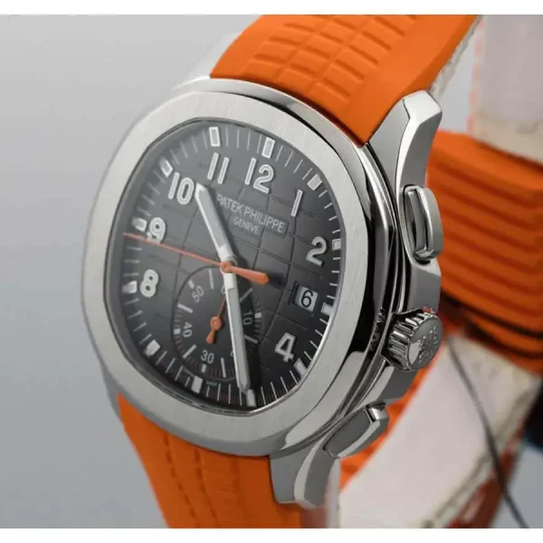 2 patek philippe aquanaut chronograph 5968a001 stainless steel with orange rubber watch