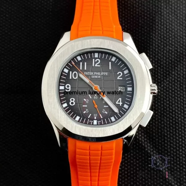 7 patek philippe aquanaut chronograph 5968a001 stainless steel with orange rubber watch