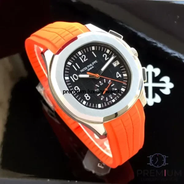 12 patek philippe aquanaut chronograph 5968a001 stainless steel with orange rubber watch