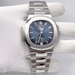 3 patek philippe nautilus 57261a014 stainless steel blue dial wrist watch