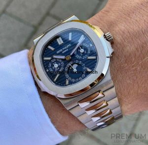 3 patek philippe nautilus grand complication perpetual calendar blue dial 57401g automatic stainless steel watches