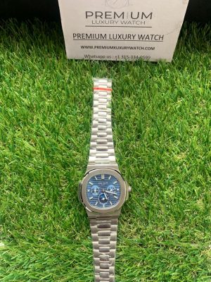 11 patek philippe nautilus grand complication perpetual calendar blue dial 57401g automatic stainless steel watches