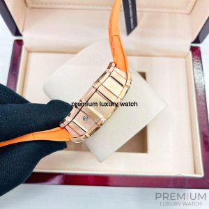 7 richard mille rm1103 men automatic rose gold transparent dial stainless steel rubber orange band mens watch