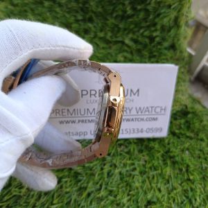 4 patek philippe nautilus blue dial diamond rose gold automatic mens watch 1