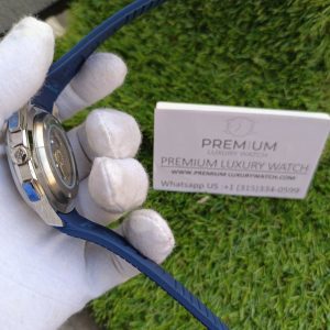 6 patek phillipe aquanaut silver case blue strap mens wrist watch