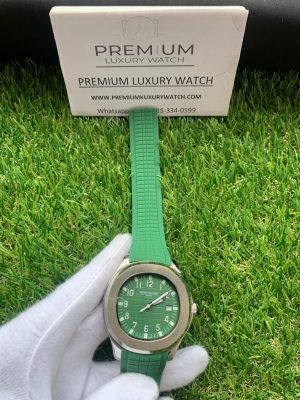14 patek philippe aquanaut green dial rubber strap mens watch 5168g010 wrist watch