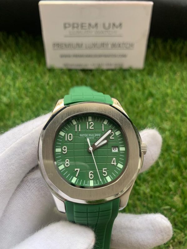 15 patek philippe aquanaut green dial rubber strap mens watch 5168g010 wrist watch