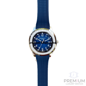 patek philippe aquanaut blue diamond dial mens blue rubber watch 5168g001 wrist watch for mens