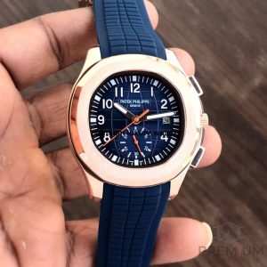 1 patek philippe aquanaut chronograph steel 5968a001 rose gold dial watch