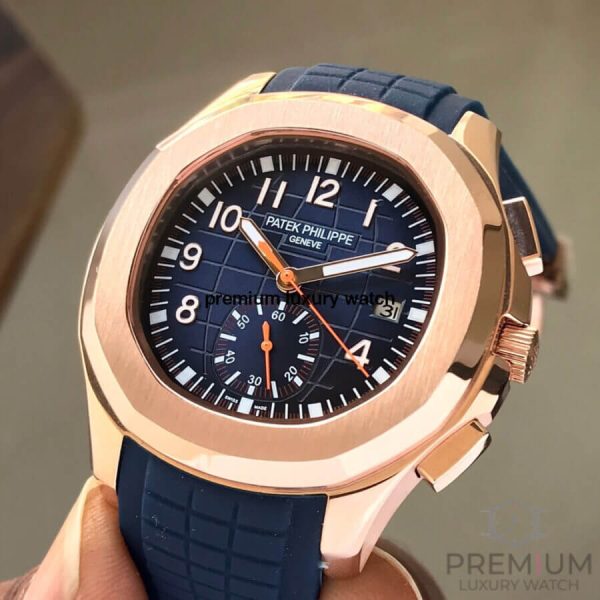 2 patek philippe aquanaut chronograph steel 5968a001 rose gold dial watch