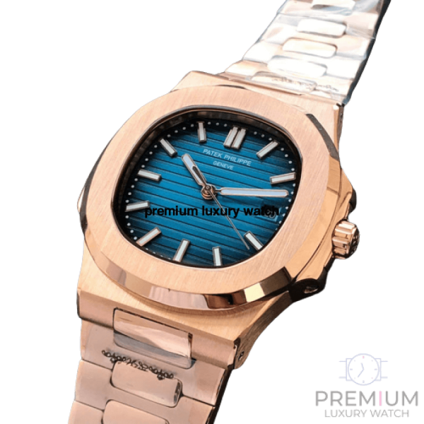 patek philippe nautilus 5711 rose gold 405mm blue dial automatic mens wrist watch