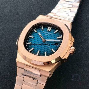 4 patek philippe nautilus 5711 rose gold 405mm blue dial automatic mens wrist watch