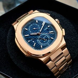 3 patek philippe nautilus rose gold blue dial watch 59901r001mens watch