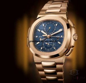 4 patek philippe nautilus rose gold blue dial watch 59901r001mens watch