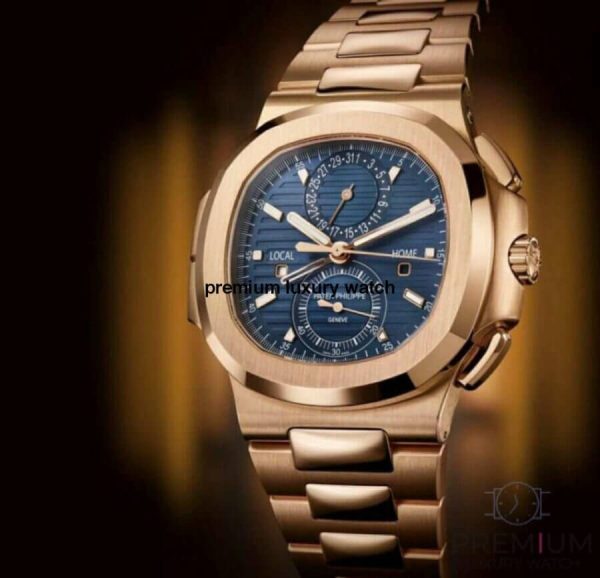 4 patek philippe nautilus rose gold blue dial watch 59901r001mens watch