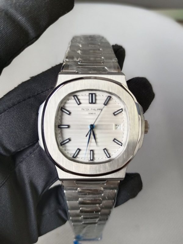 2 new patek philippe nautilus white dial blue 40mm mens wrist watch 5711