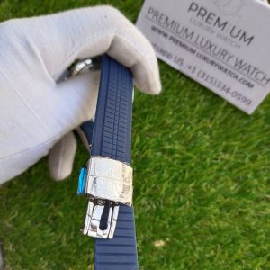 7 patek philippe aquanaut blue dial strap white gold watch