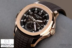 5 patek philippe aquanaut travel time brown dial rose gold composite mens watch 5164r001