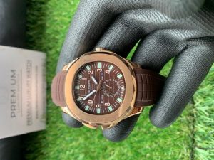 10 patek philippe aquanaut travel time brown dial rose gold composite mens watch 5164r001