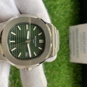 3 patek philippe nautilus 40mm mens 57111a014 olive green stainless steel watch