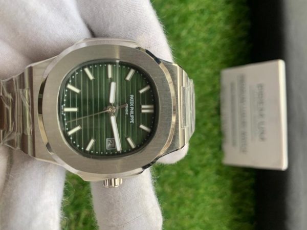 3 patek philippe nautilus 40mm mens 57111a014 olive green stainless steel watch