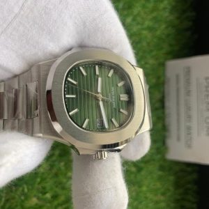 5 patek philippe nautilus 40mm mens 57111a014 olive green stainless steel watch