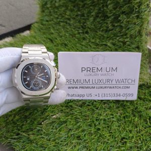 2 patek philippe nautilus travel time dark grey dial mens wrist watch 59901a001 405mm