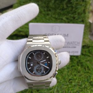 4 patek philippe nautilus travel time dark grey dial mens wrist watch 59901a001 405mm