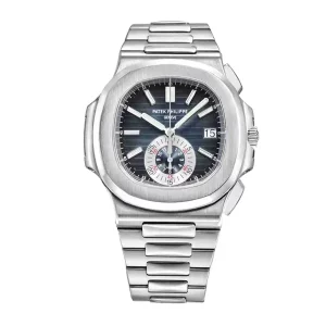 patek philippe nautilus 59801a stainless steel blue dial chronograph