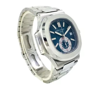 1 patek philippe nautilus 59801a stainless steel blue dial chronograph
