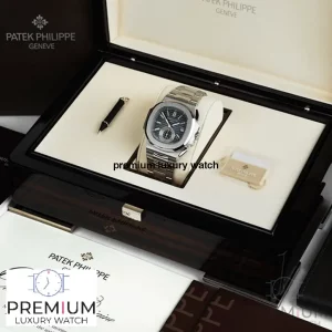 3 patek philippe nautilus 59801a stainless steel blue dial chronograph
