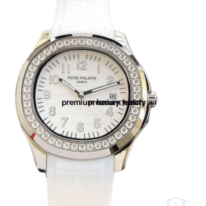 patek philippe aquanaut steel white dial diamond ladies watch 5067