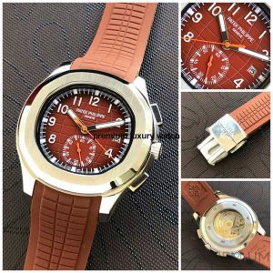 5 patek philippe aquanaut chronograph steel 5968a001 with brown dial