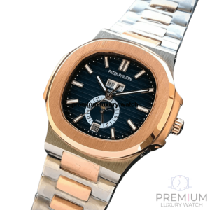 patek philippe nautilus 57261a blue dial rose gold silver stainless steel belt