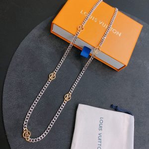 lv chain necklace silver for women 2799