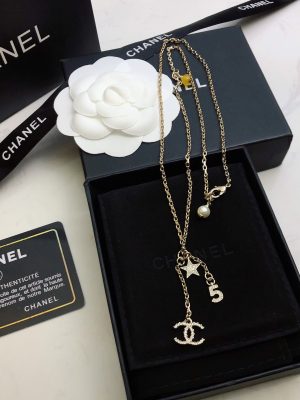 2-Star Double C Tassel Necklace Gold For Women   2799