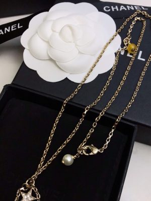 3-Star Double C Tassel Necklace Gold For Women   2799