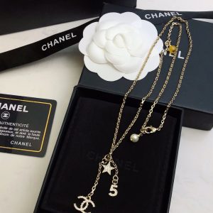 5 star double c tassel necklace gold for women 2799