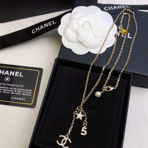 6 star double c tassel necklace gold for women 2799