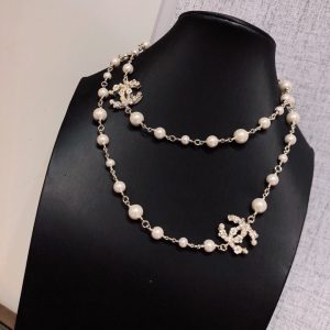 5 multi layered pearl necklace gold tone for women 2799
