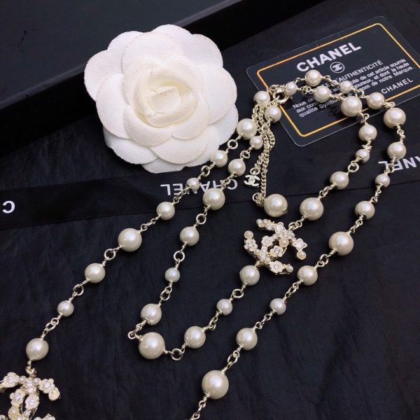 6 multi layered pearl necklace gold tone for women 2799