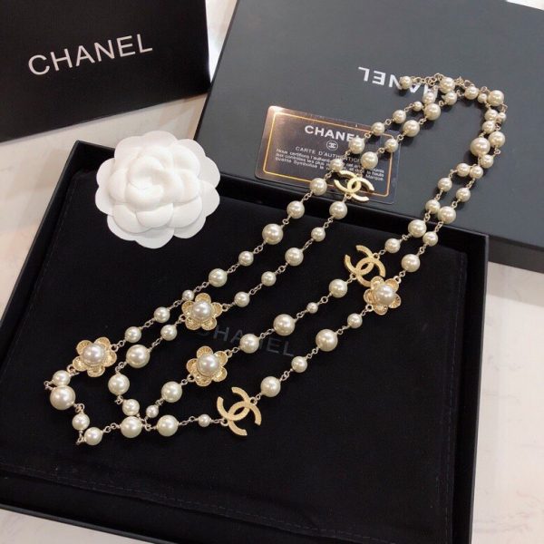 7 stylized flower multi layered pearl necklace gold tone for women 2799