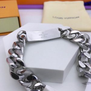 monogram chain bracelet silver tone for men m00855 2799