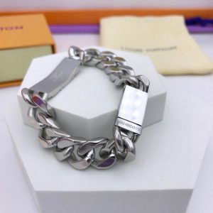 3 monogram chain bracelet silver tone for men m00855 2799