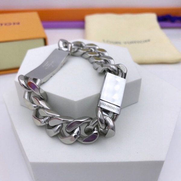 10 monogram chain bracelet silver tone for men m00855 2799