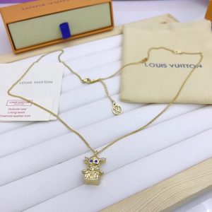 cartoon figure pendant necklace gold tone for women 2799